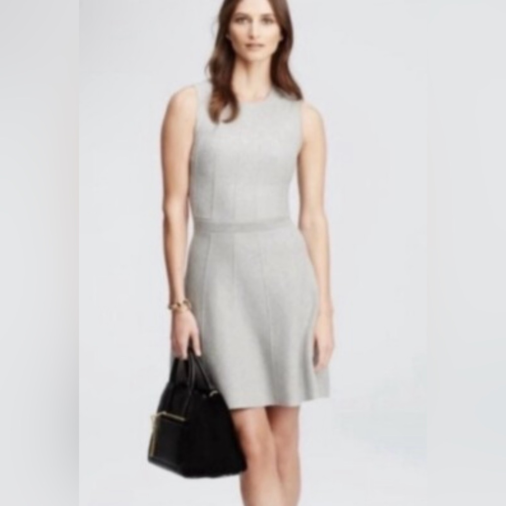 Ann Taylor Light Gray Mini Dress